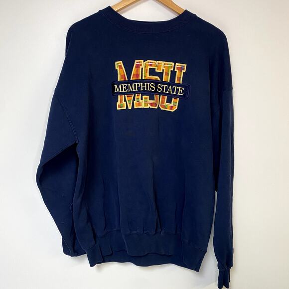 Vintage Memphis State University Sweatshirt 90s Plaid TN Vtg - Picture 1 of 2